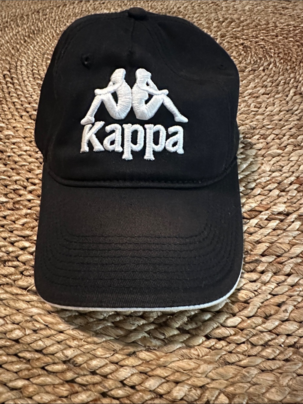 Kappa Black Cap with White Embroidered Logo